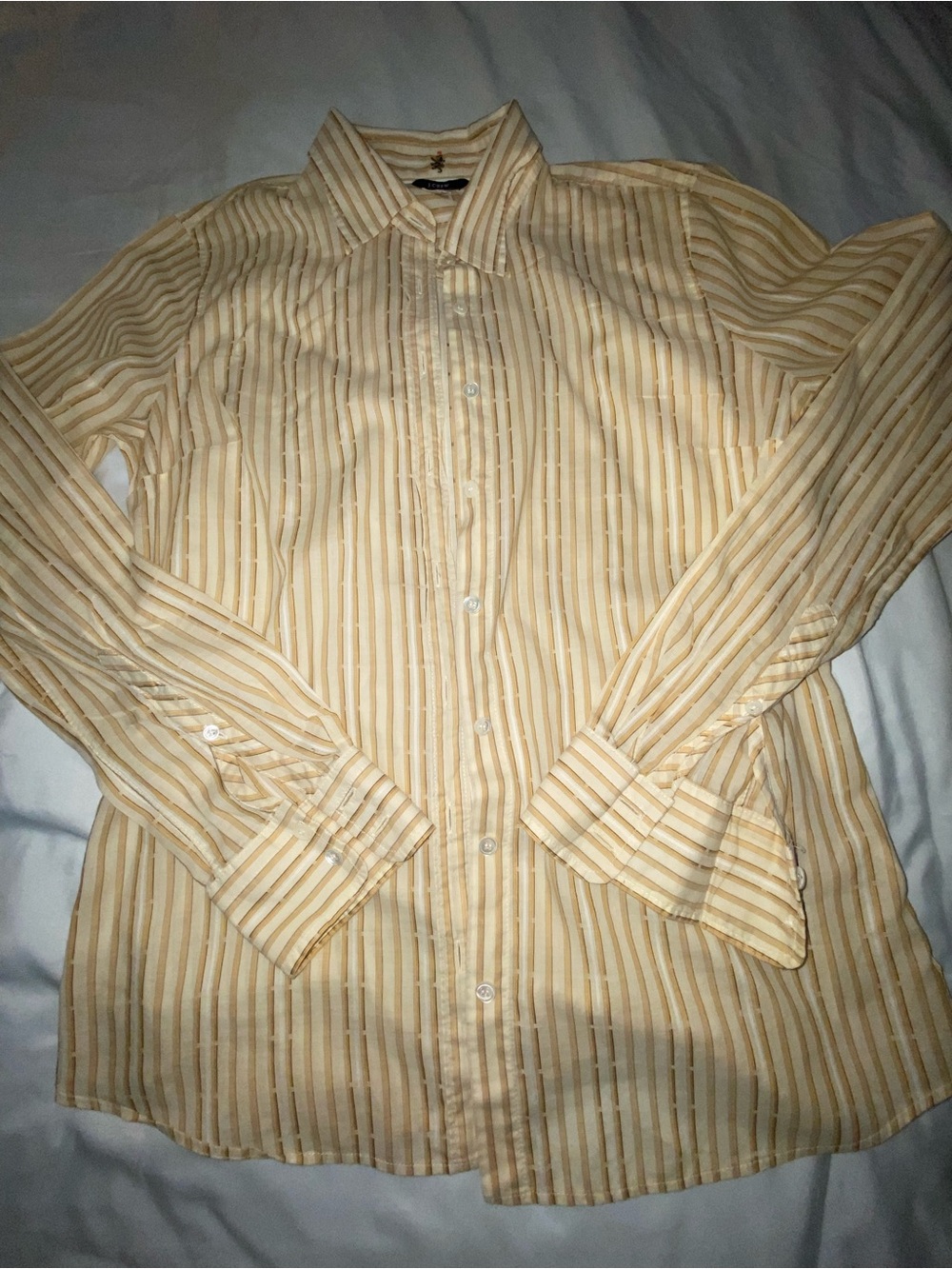 J. Crew Yellow Striped Dress Shirt
